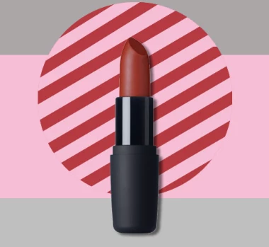 Dark maroon lipstick