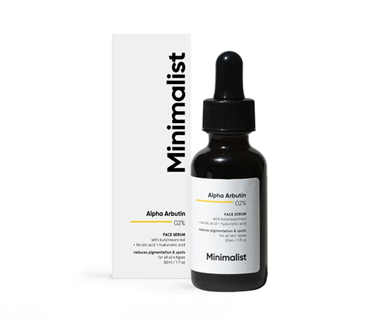 Minimalist 2% Alpha Arbutin Face Serum With Butylresorcinol & Ferulic Acid For Hyperpigmentation