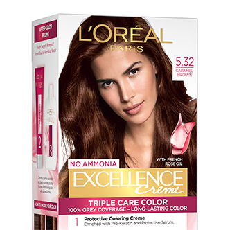 L'Oreal Paris Excellence Creme Triple Care Hair Color - 5.32 Caramel Brown
