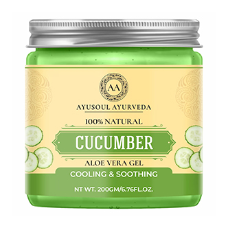 Ayusoul Ayurveda Cucumber Aloe Vera Gel for Face & Body Skin Treatment