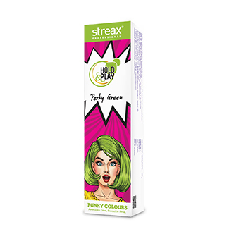 Streax Professional Hold & Play Funky Hair Color - Perky Green