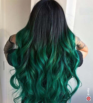 green ombre hair colour