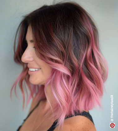 Pink ombre hair colour