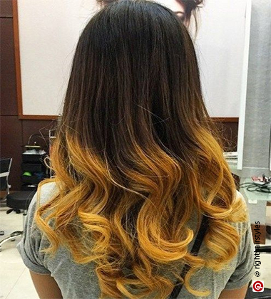 Golden ombre hair colour