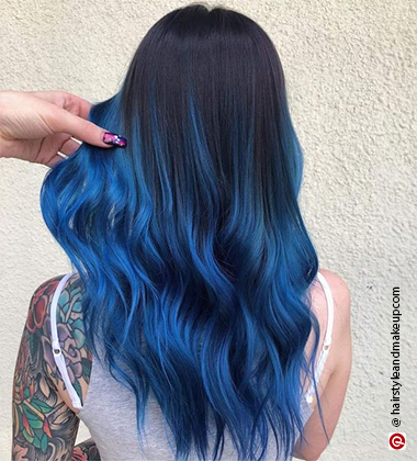 Blue ombre hair colour