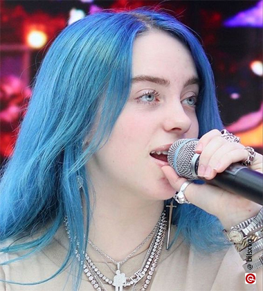 Billie Eilish sky blue hair