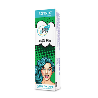 Streax Professional Hold & Play Funky Hair Color - Mystic Blue