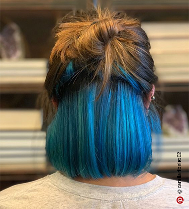 Underlayer blue hairstyle