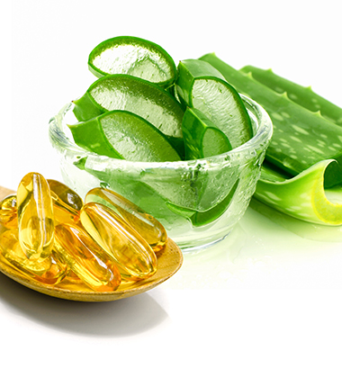  Aloe vera gel and vitamin E capsules