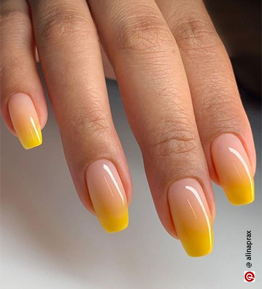 Yellow ombre nails