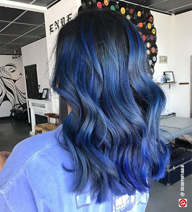 Blue balayage