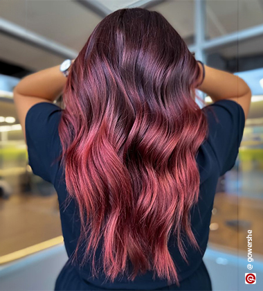 Burgundy balayage