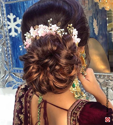 Ringlet Bun With Flowers