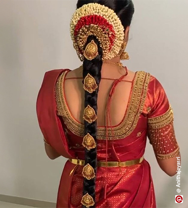 Traditional South Indian bridal hairstyle