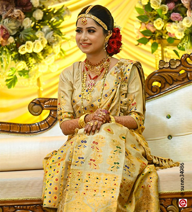 Traditional Assamese bridal hairstyle