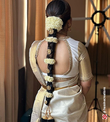 Traditional Kerala bridal hairstyle