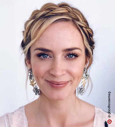 Emily blunt in a braided hair