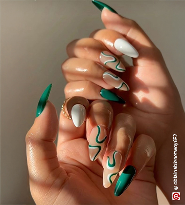 green nail art - Abstract Art