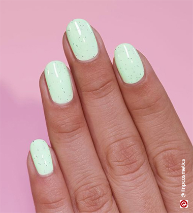 green nail art - Mint Chocolate Chip