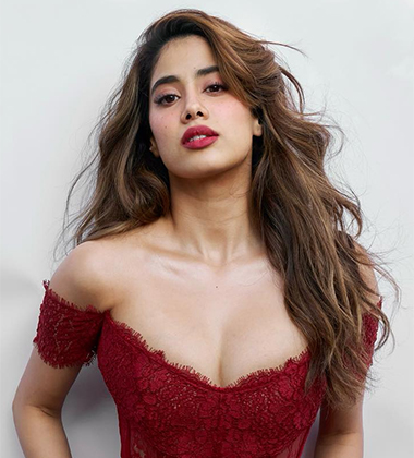 Janhvi Kapoor in a red dress
