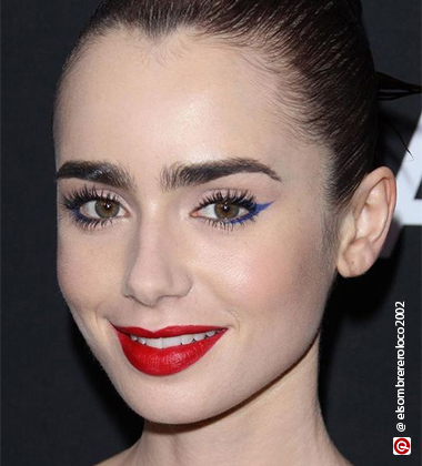 Christmas makeup looks with Lily Collins 