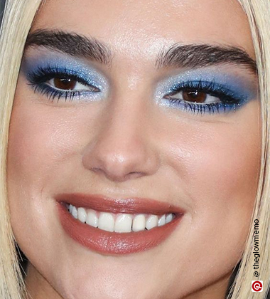 Christmas makeup looks with Dua Lipa