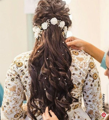 Hairstyle For Marriage Reception - Half Up Do