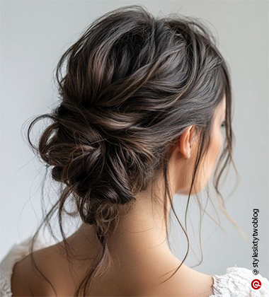 Reception Hairstyles for Gown– Messy Braided Updo