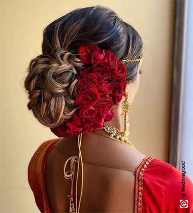 Hair Style For Wedding Reception - Rosette Bun
