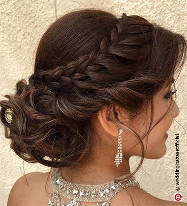 Reception Hairstyles for Lehenga – Braided Bun