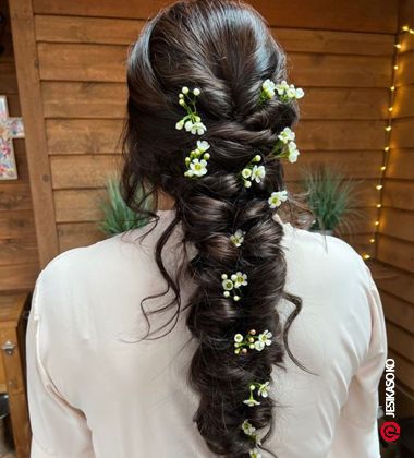  Floral Braids hair design for straight hair