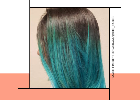 Teal blue hair color