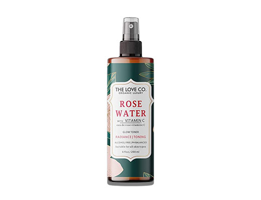 pure rose water - The Love Co. Rose Water Spray For Face With Vitamin C Toner For Glowing Skin Face Mist