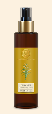 forest essentials sandalwood and vetiver body mist